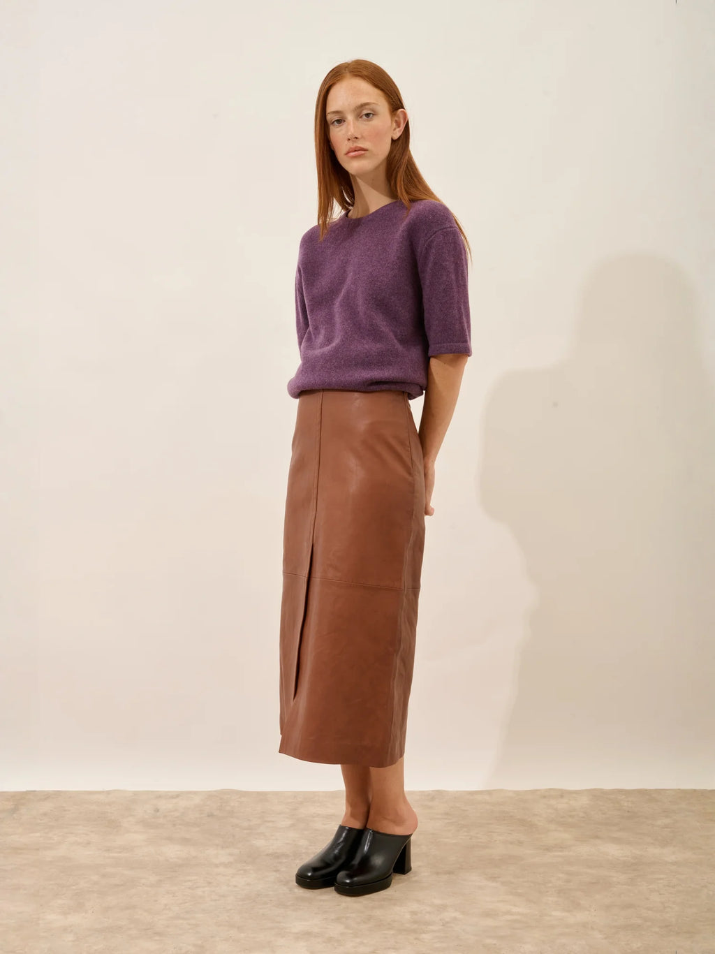 CARLA T-Shirt Crew Neck 4 Ply Heather Purple
