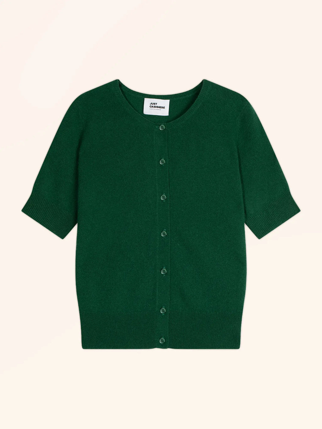 SAMUEL Cardigan Col Rond Manches Courtes Sapin