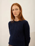 NADIA Sweater Crew Neck 8 Ply Navy