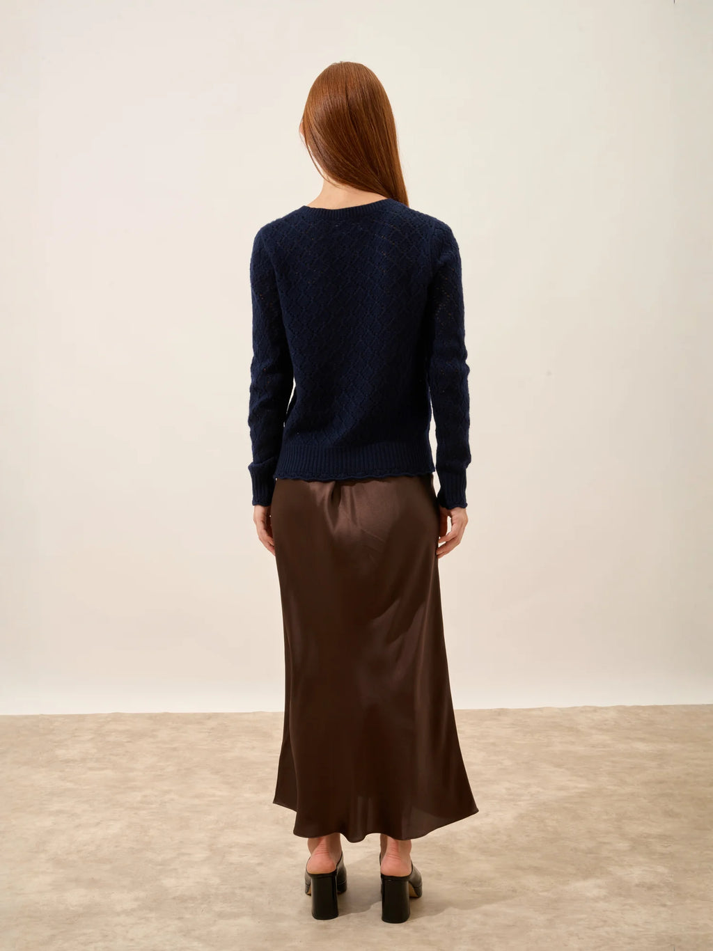 NADIA Sweater Crew Neck 8 Ply Navy