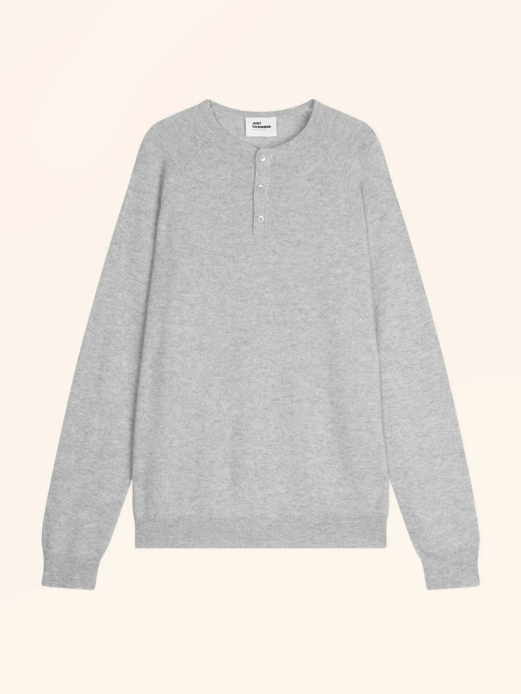 GUZMAN Pull Col Tunisien Gris Clair Chiné