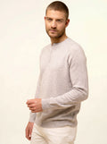 GUZMAN Pull Col Tunisien Gris Clair Chiné