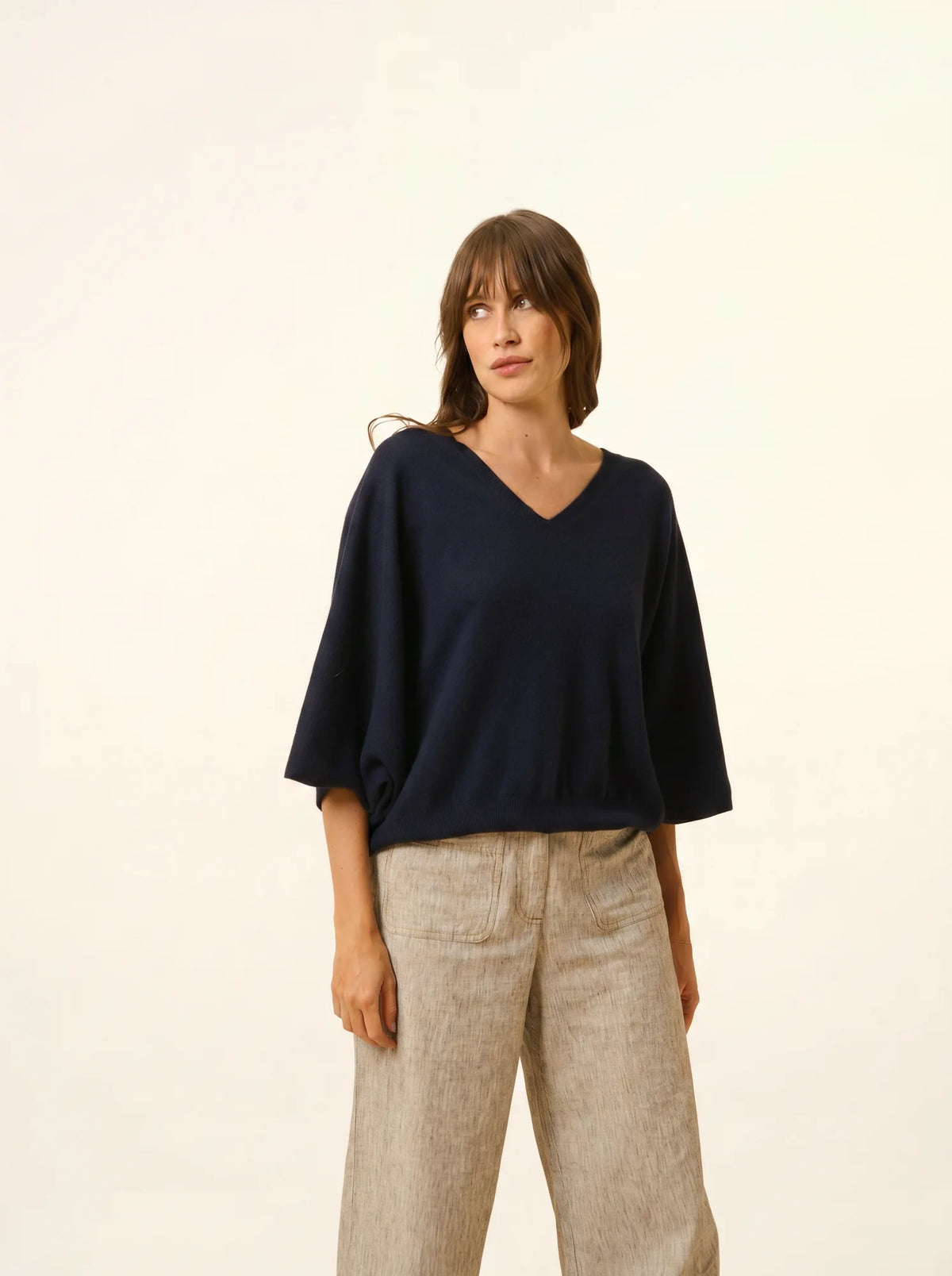 POLO Sweater V-Neck Batwing Navy