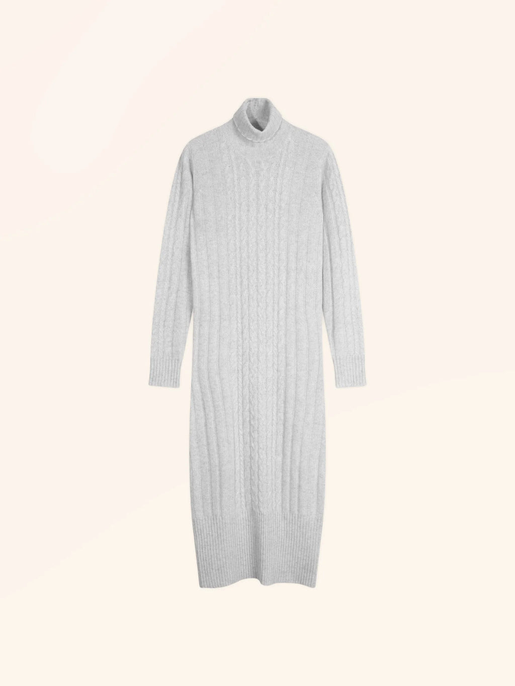 DOLKAR Robe Col Roulé 4 Fils Gris Perle Chiné