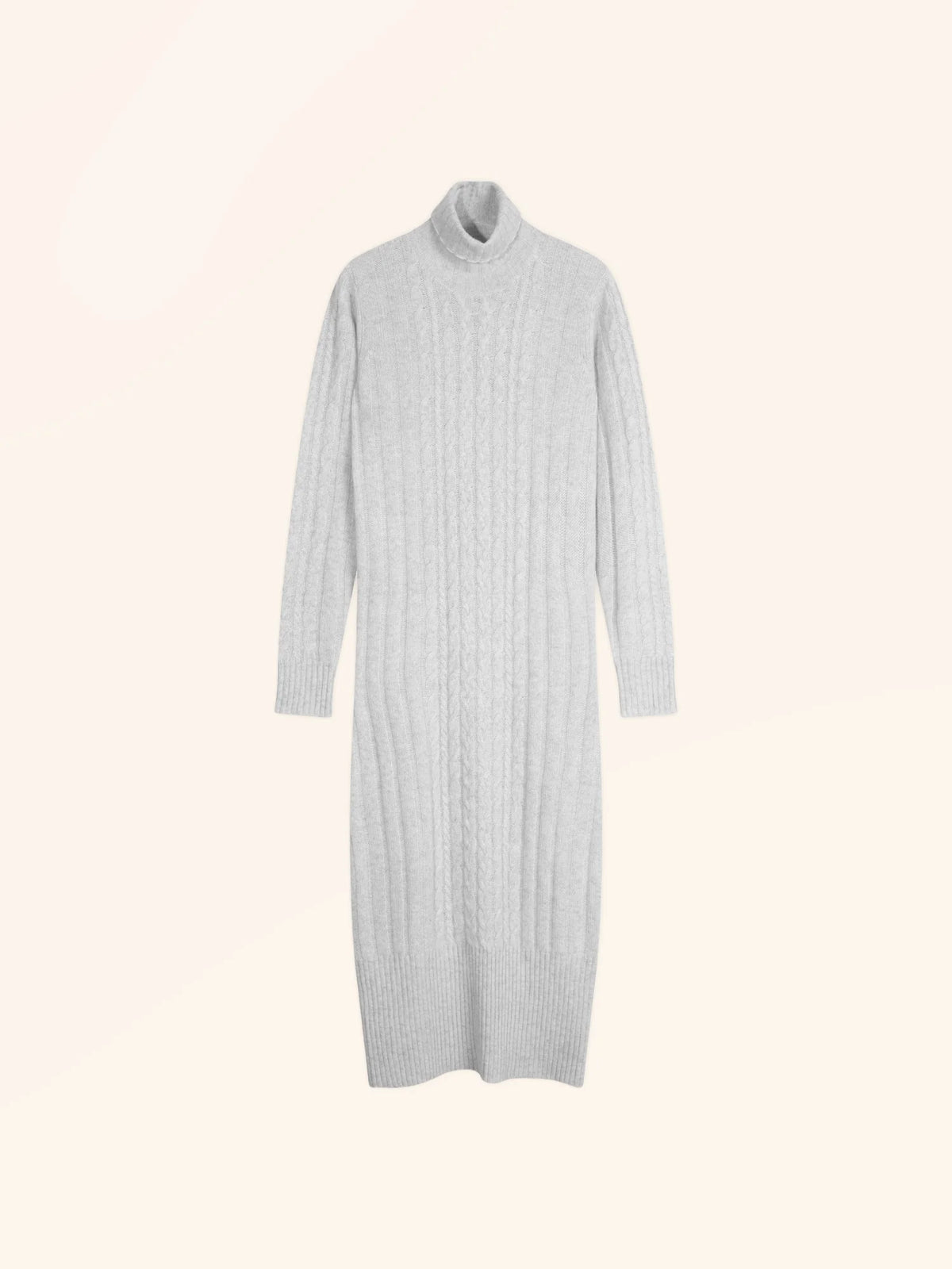 DOLKAR Robe Col Roulé 4 Fils Gris Perle Chiné