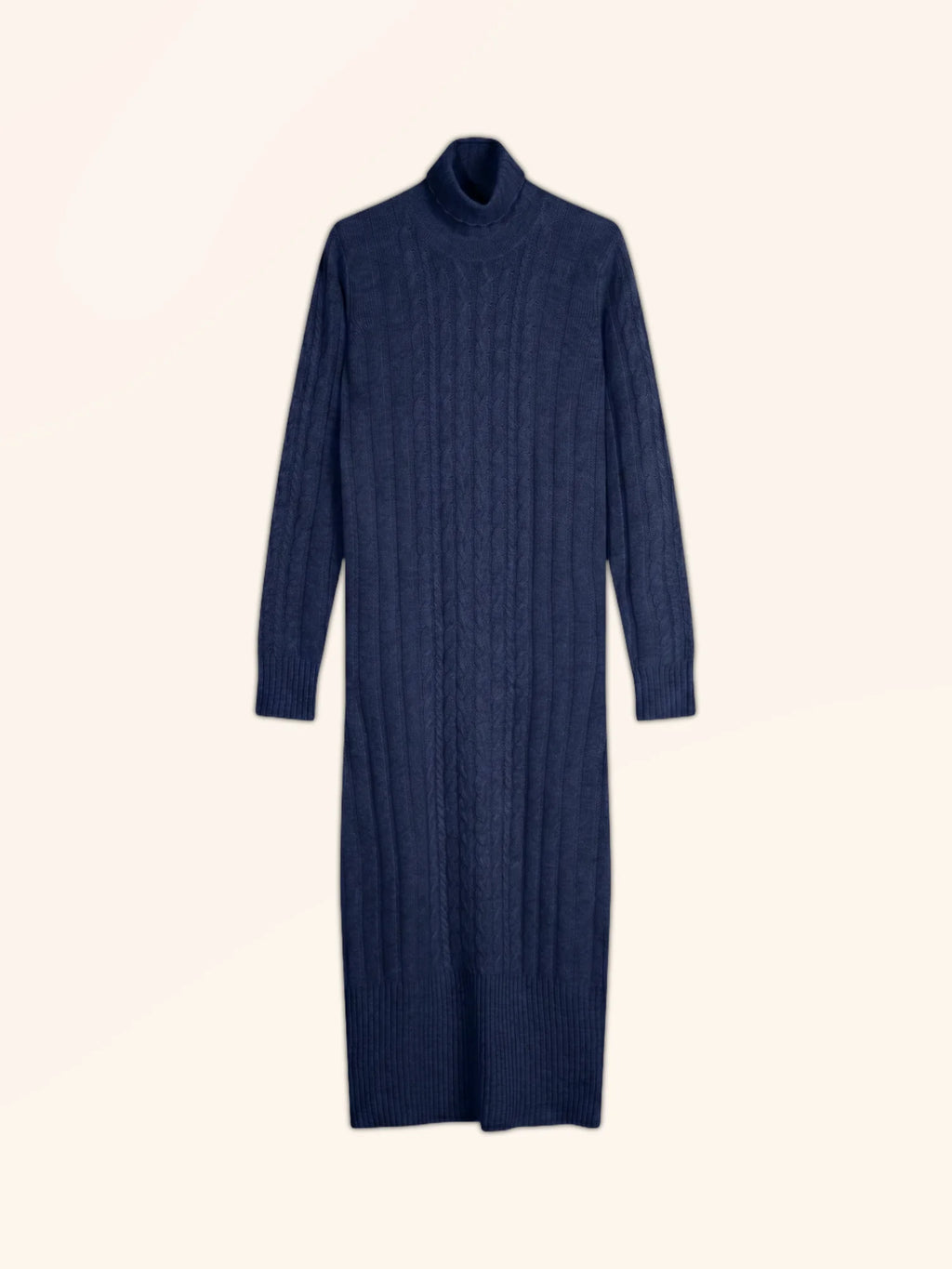 DOLKAR Robe Col Roulé 4 Fils Bleu Marine