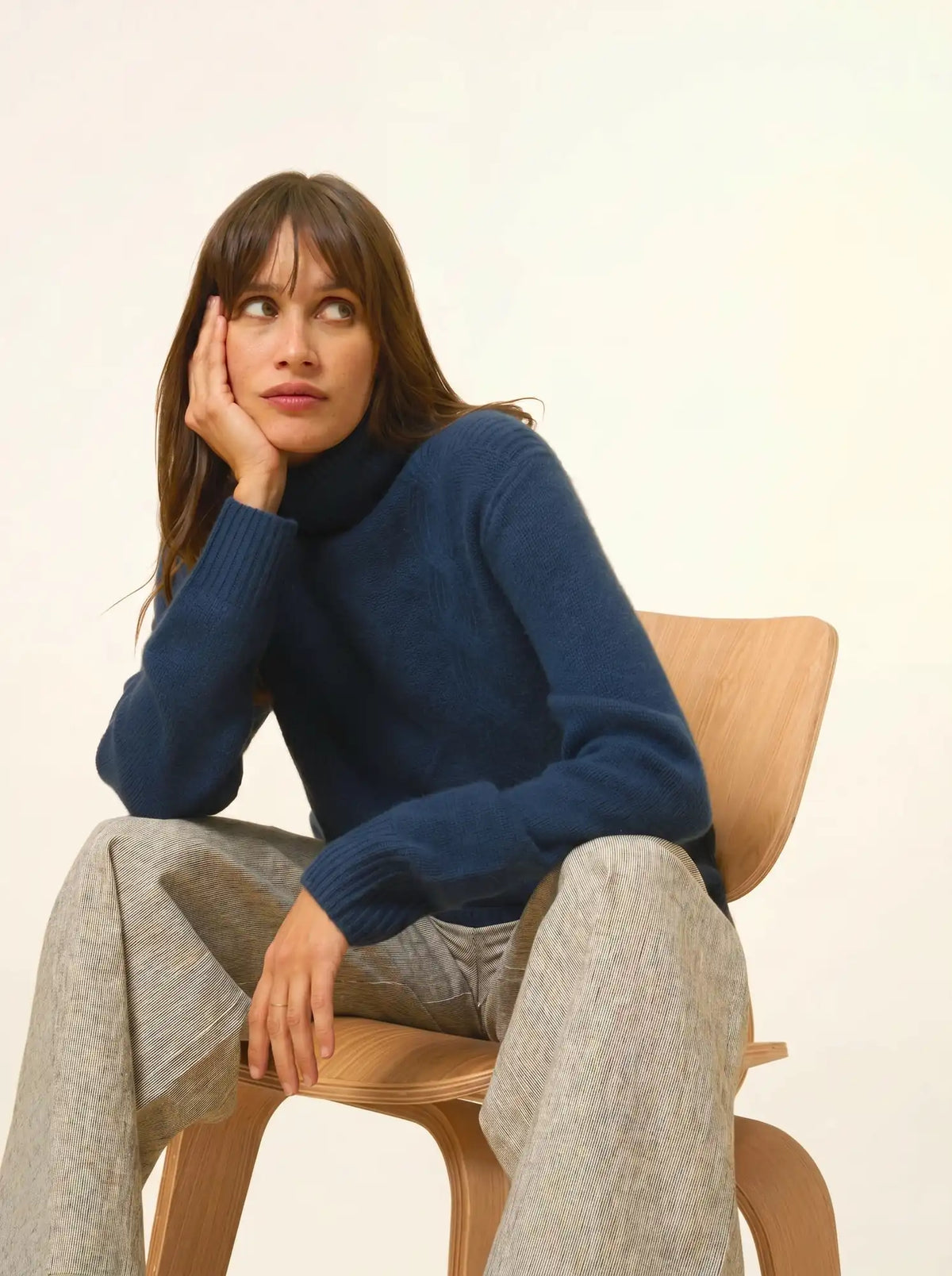DOLMA Pullover Rollkragen 6-fädig Petrolblau