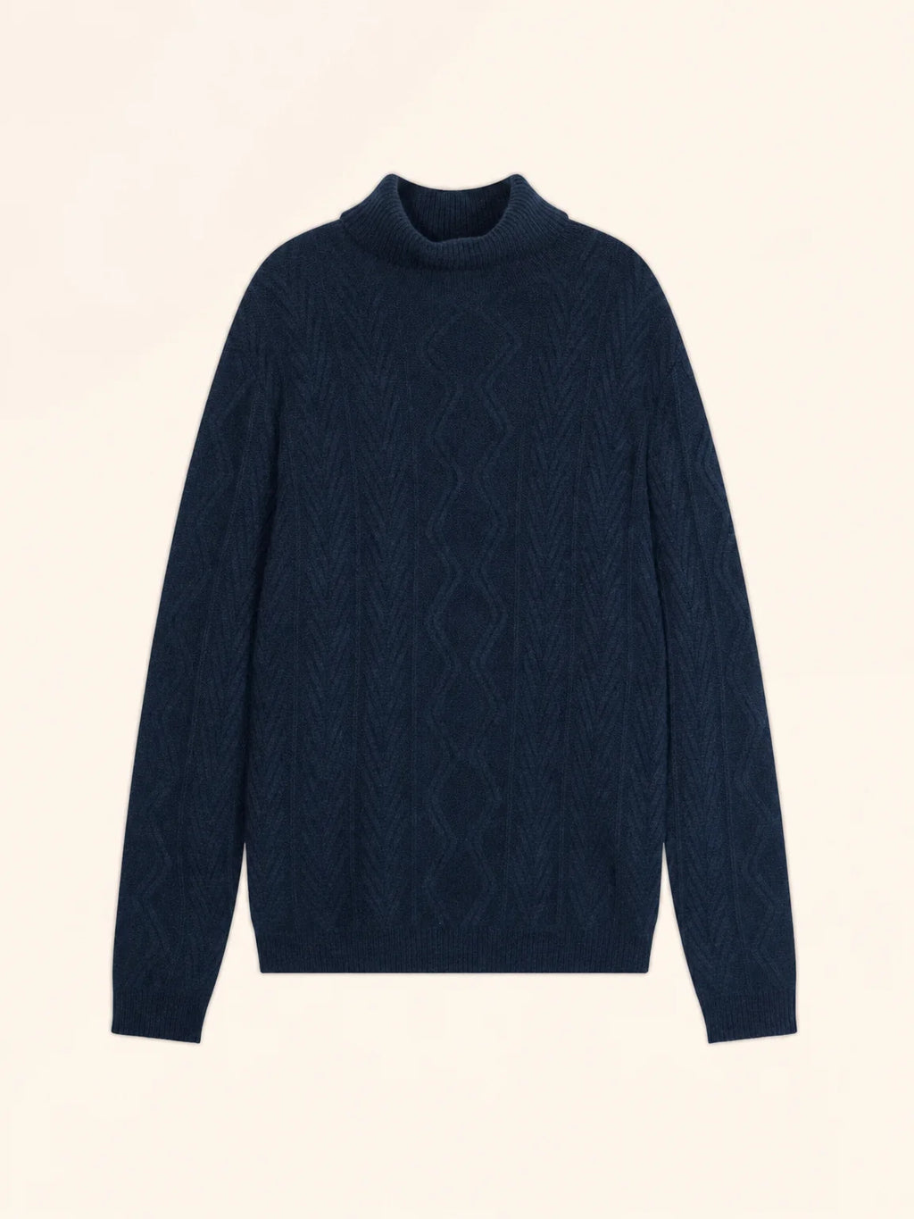 DORJE Pull Col Roulé 6 Fils Bleu Nuit Chiné