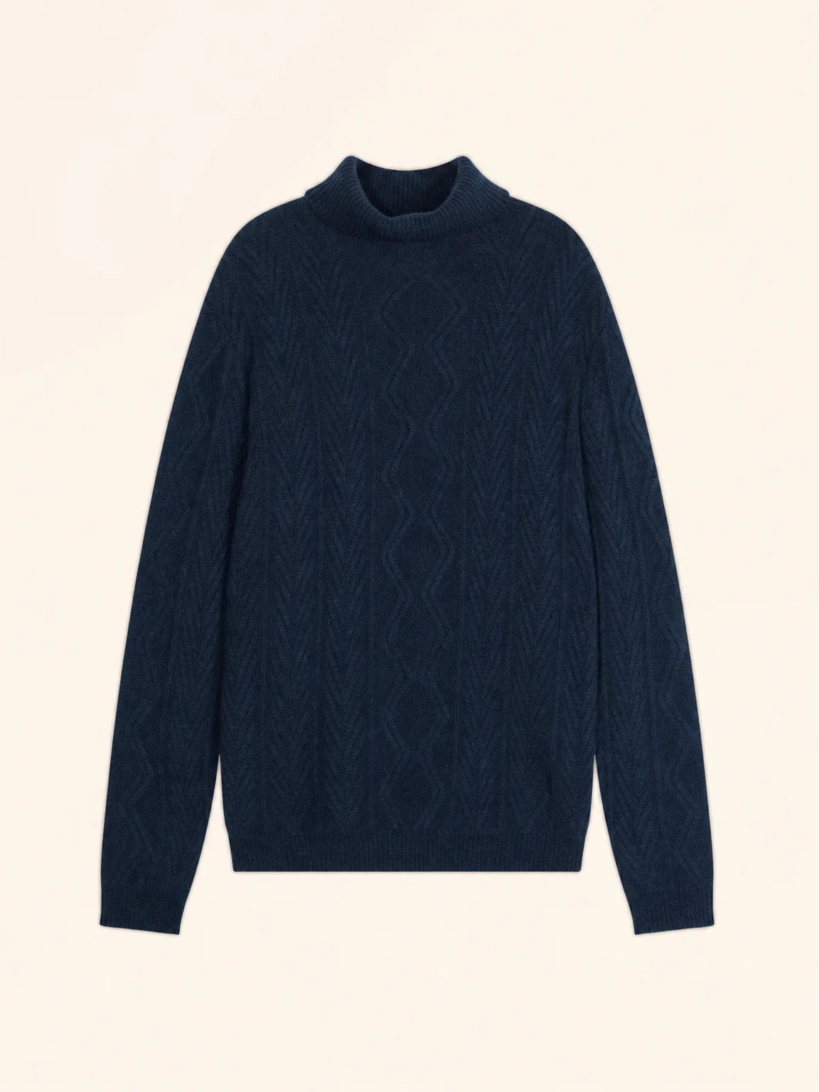 DORJE Pull Col Roulé 6 Fils Bleu Nuit Chiné