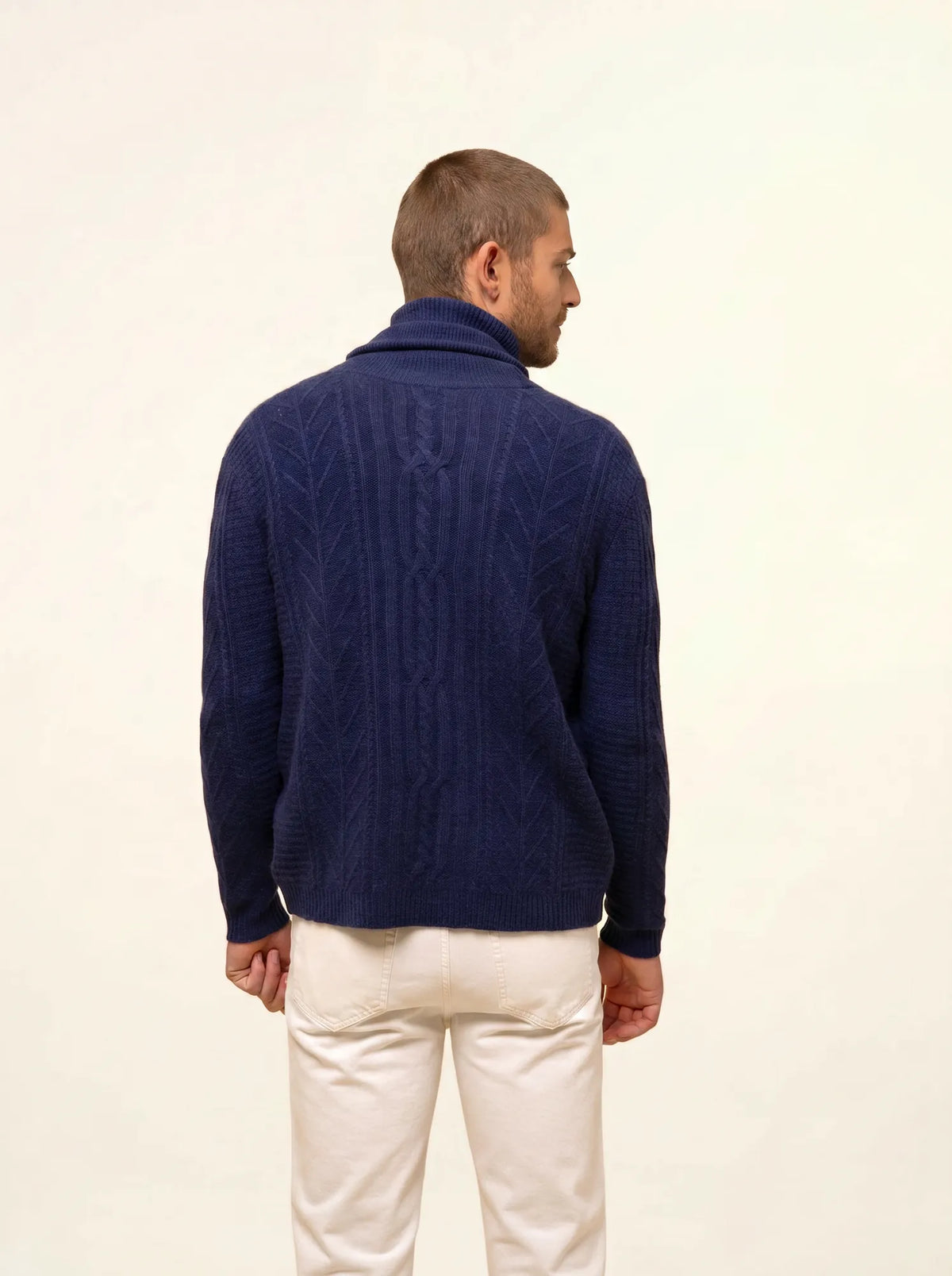 GARMA Veste Boutonnée Col Châle 6 Fils Bleu Nuit