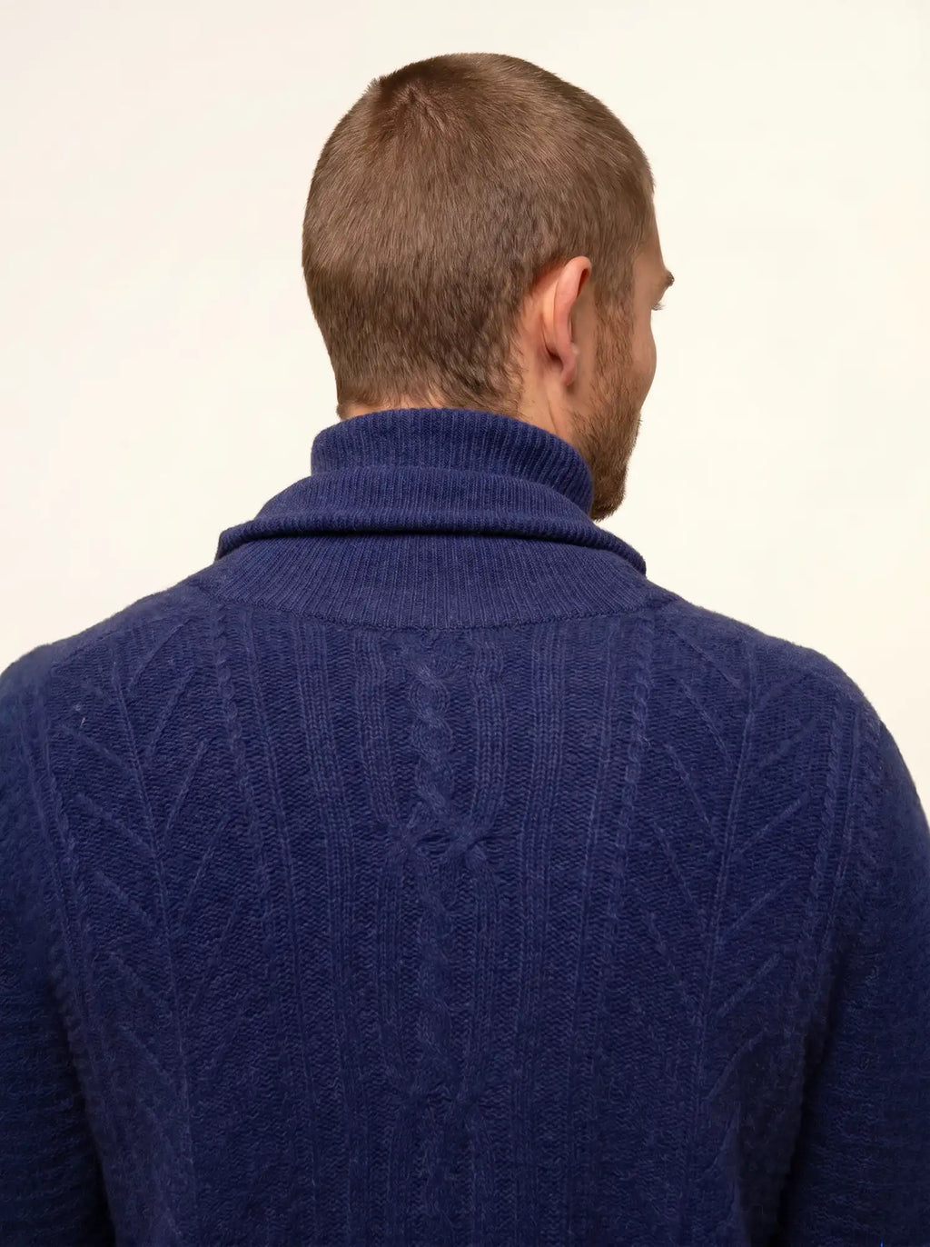 GARMA Veste Boutonnée Col Châle 6 Fils Bleu Nuit