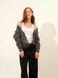 CHODRAK Cardigan Col V 8 Fils Anthracite Chiné