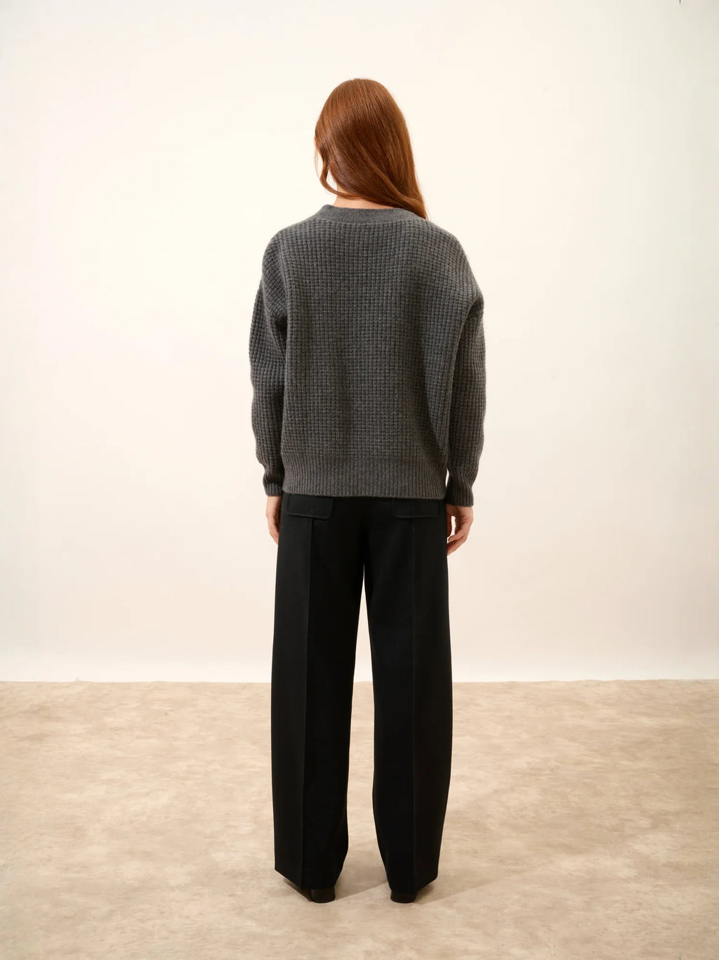 CHODRAK Cardigan Col V 8 Fils Anthracite Chiné