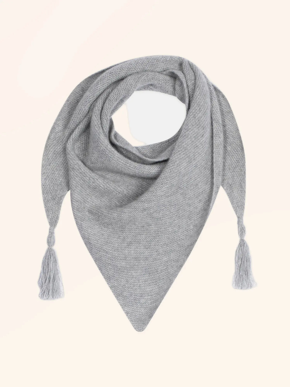 LIMA Écharpe Triangle avec Franges 4 Fils Gris Souris Chiné