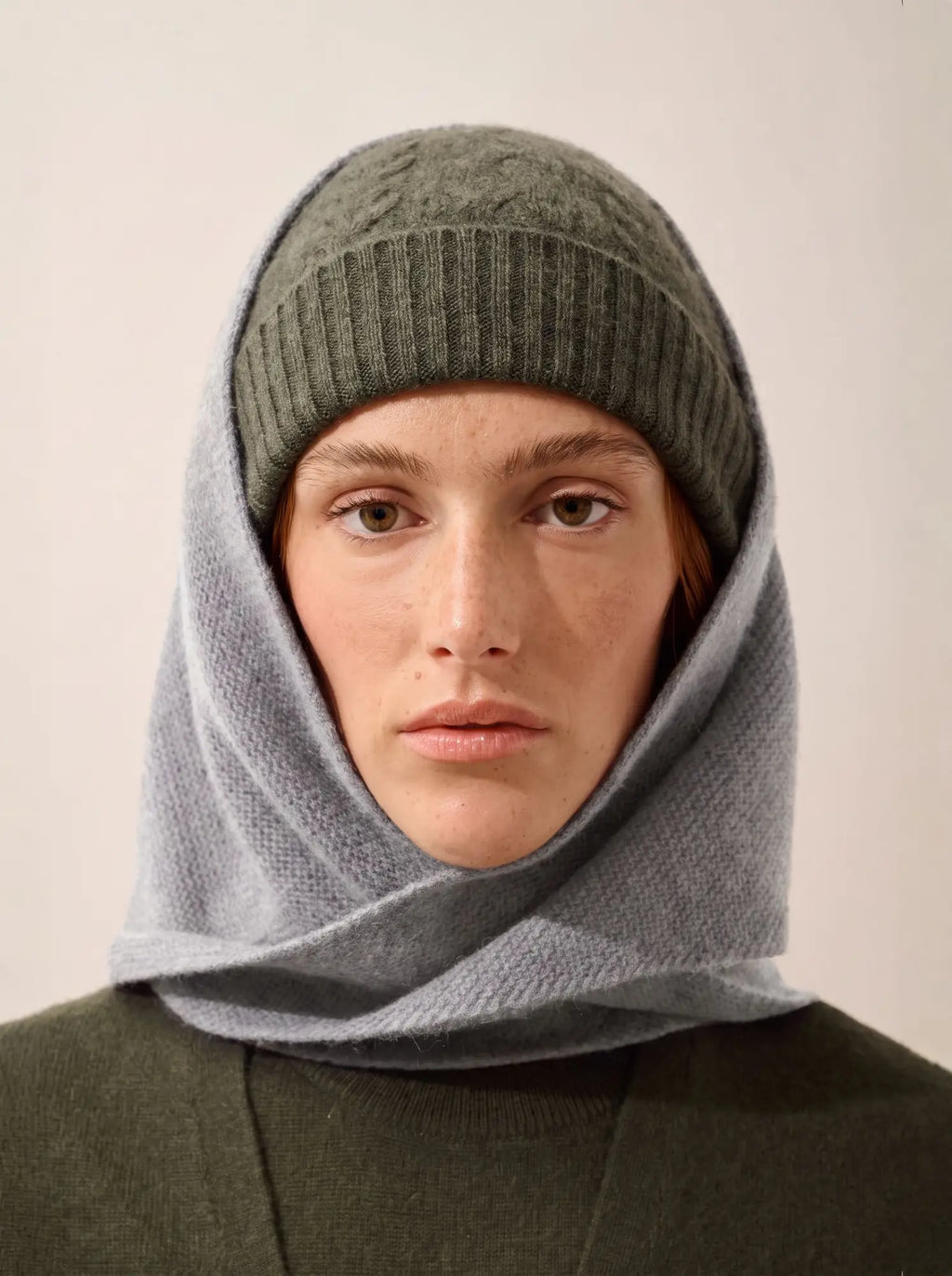 LIMA Écharpe Triangle avec Franges 4 Fils Gris Souris Chiné