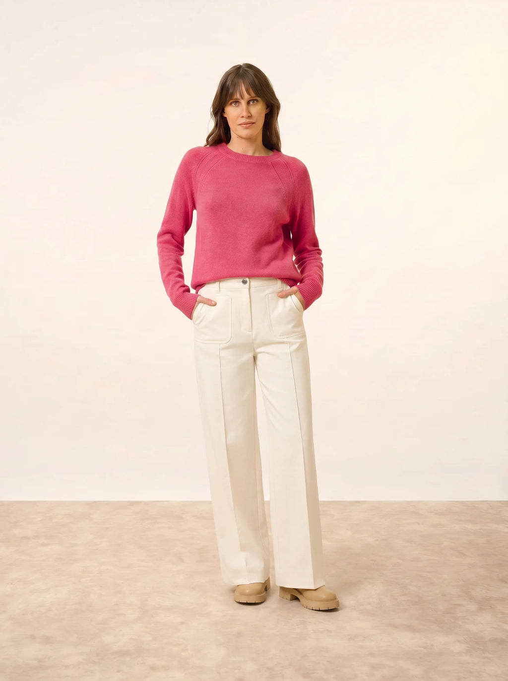 AREQUIPA Sweater Crew Neck 4 Ply Strawberry