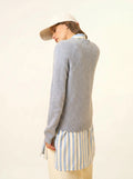 AREQUIPA Sweater Crew Neck 4 Ply Ivory Blue