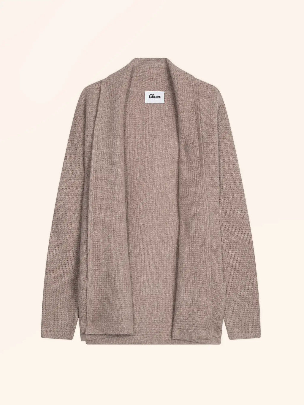 TARAPOTO Jacket Long Open Shawl Collar 4 Ply Light Heather Taupe