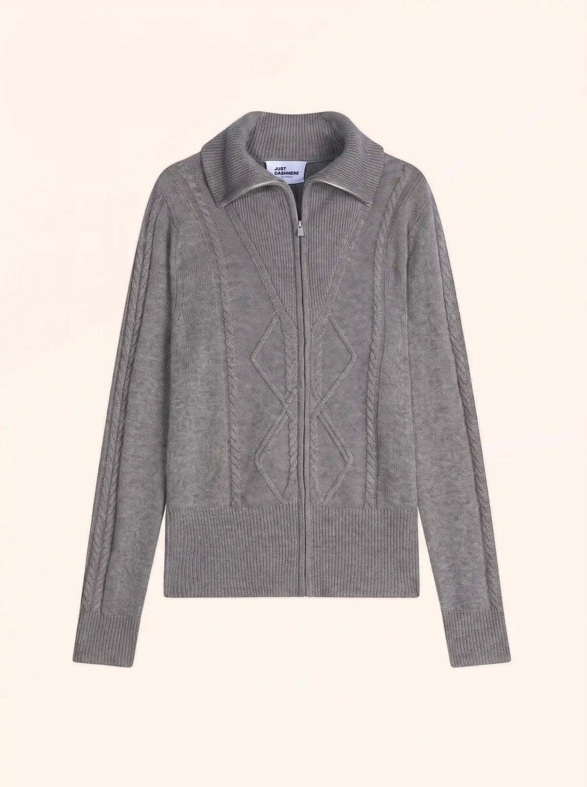 TALARA Gilet Zippé Col Camionneur 4 Fils Flanelle Chiné