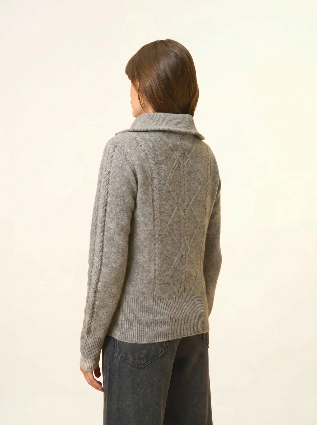 TALARA Gilet Zippé Col Camionneur 4 Fils Flanelle Chiné
