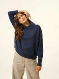 PIURA Sweater Peter Pan Collar Heather Midnight Blue