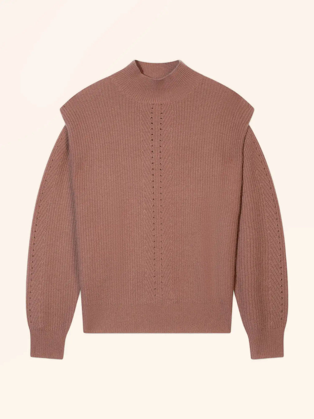 IQUITOS Pullover Stehkragen Falten an Schultern 4-fädig Terracotta
