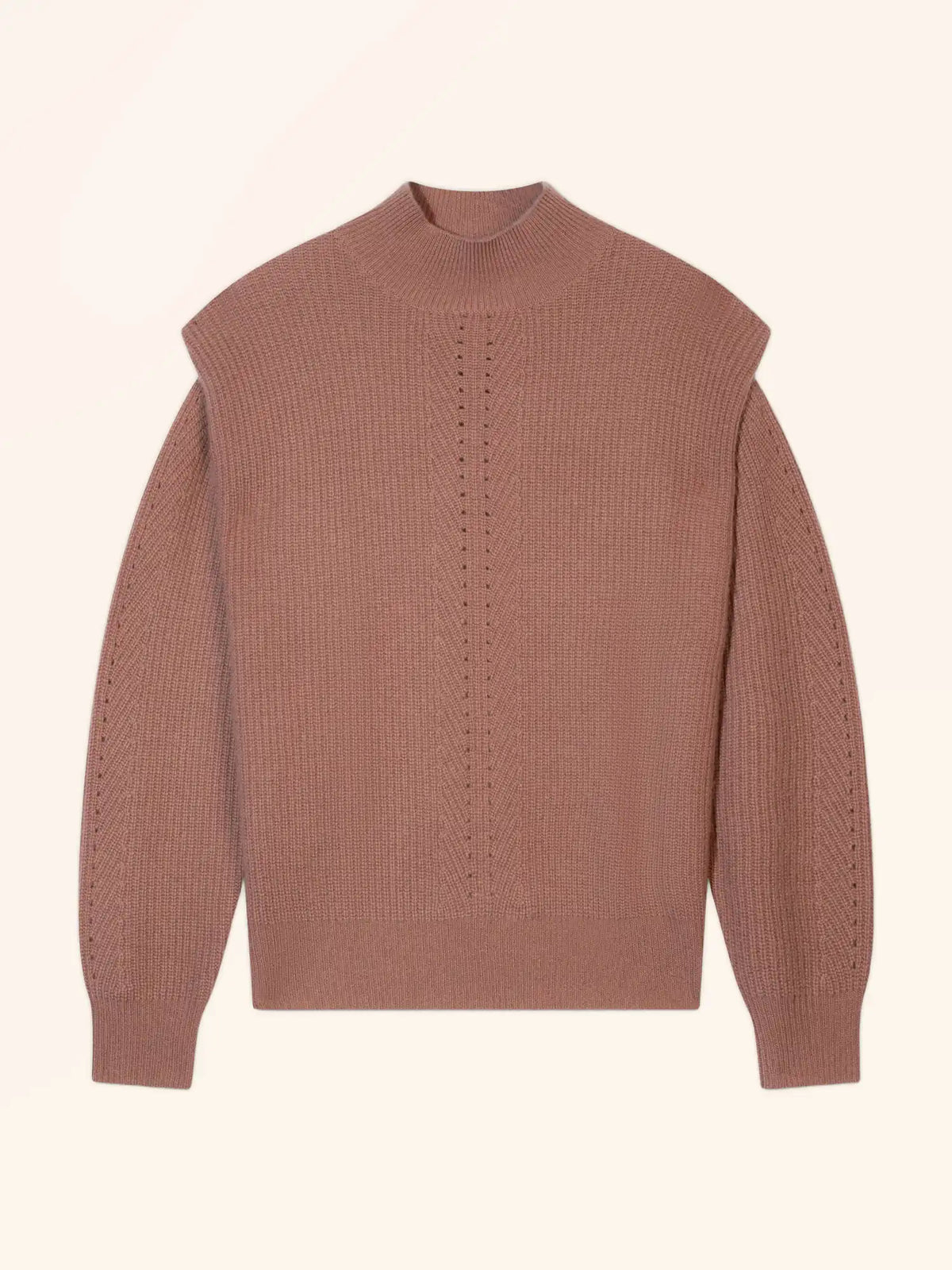 IQUITOS Pullover Stehkragen Falten an Schultern 4-fädig Terracotta