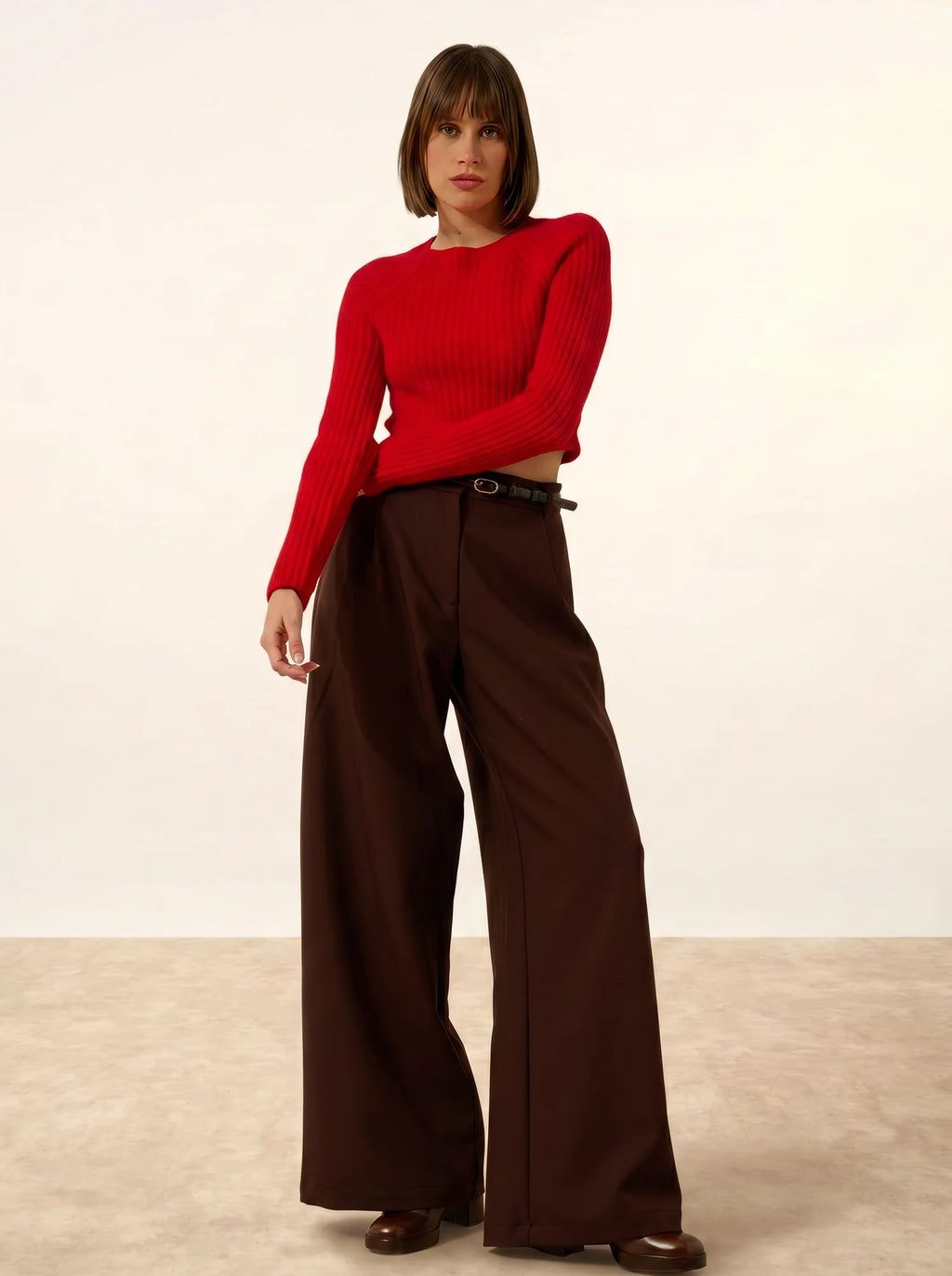 PUCALLPA Pull Court Col Rond 8 Fils Rouge
