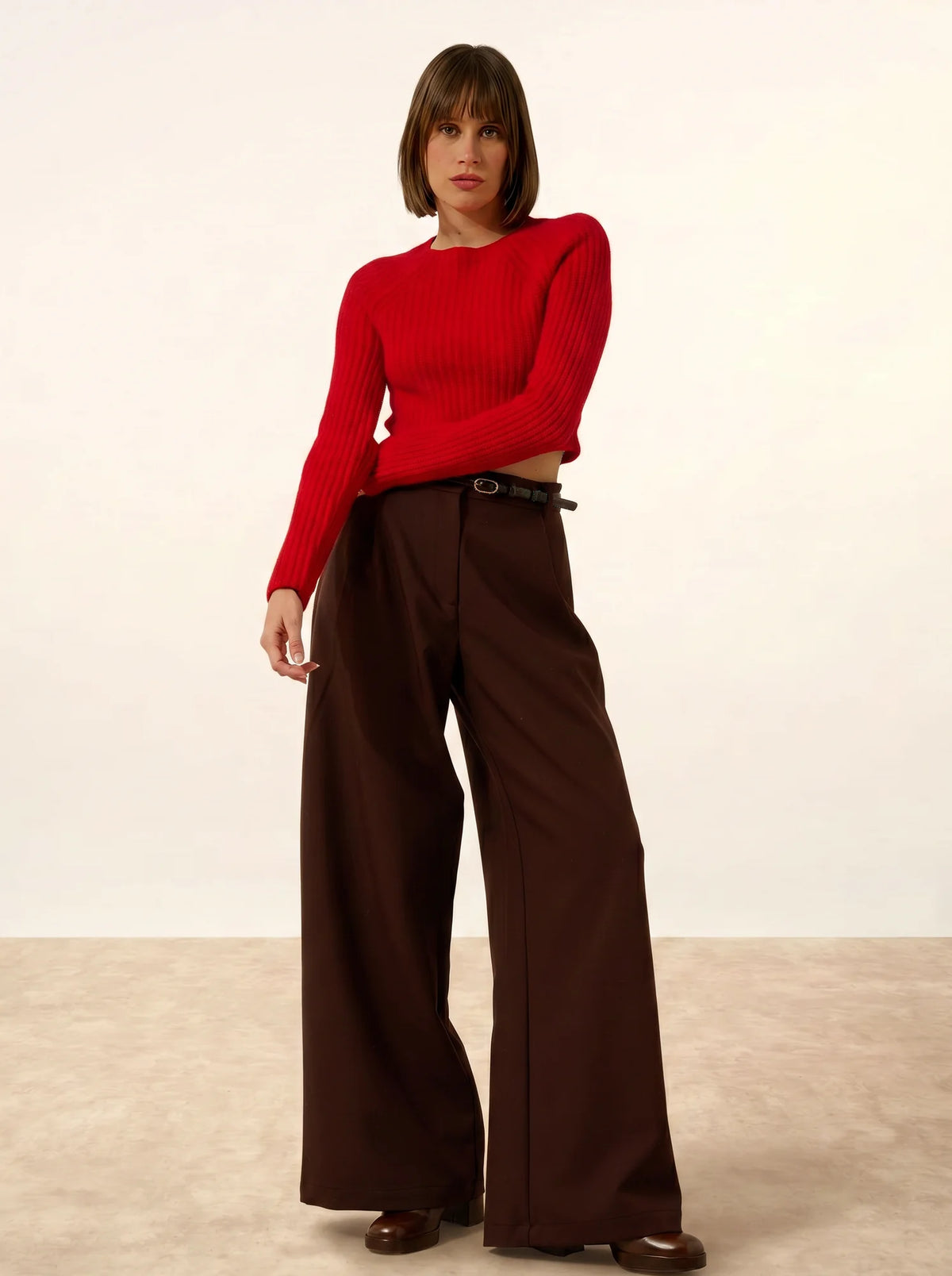 PUCALLPA Pull Court Col Rond 8 Fils Rouge