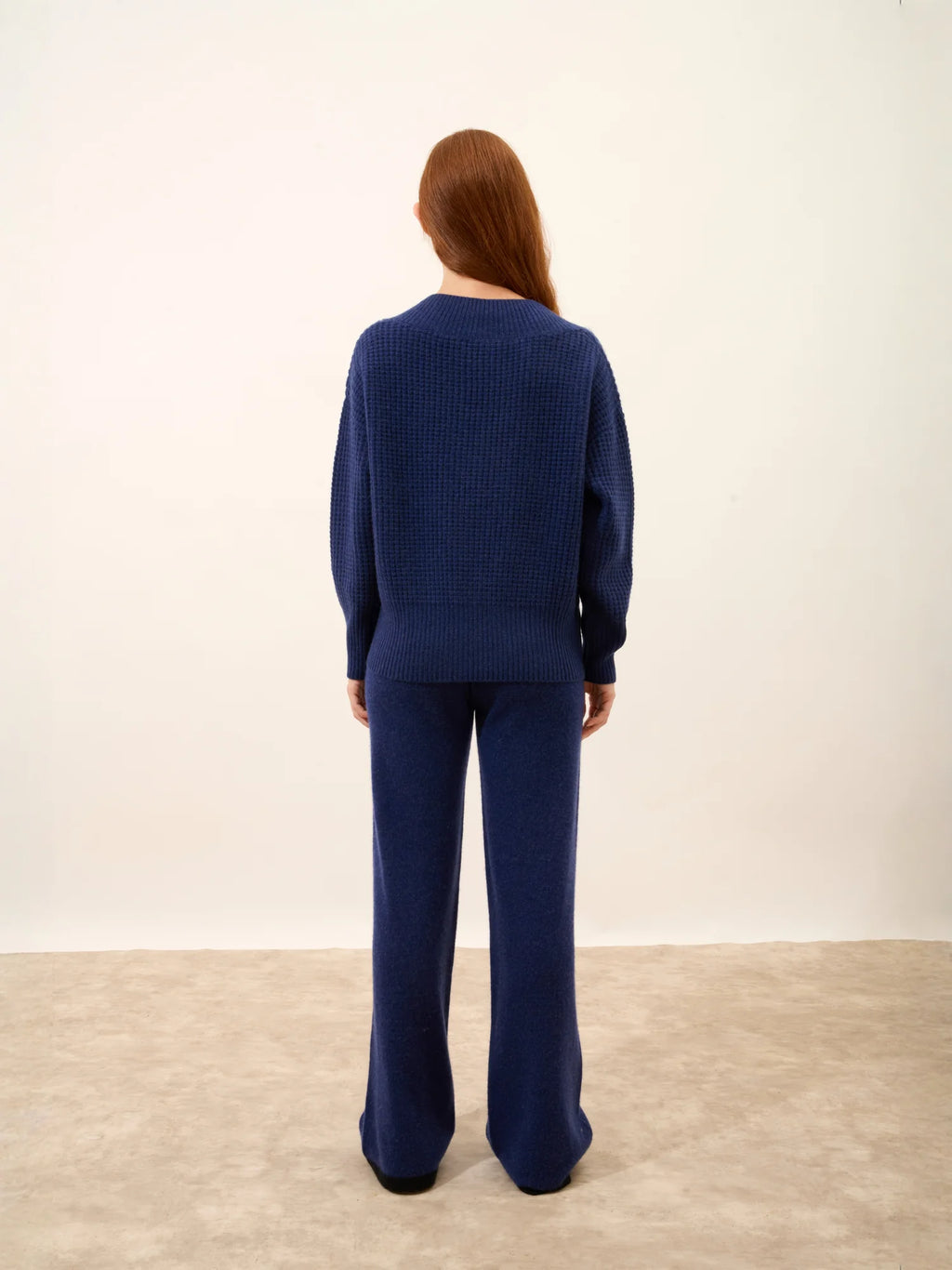 TACNA Pull Col V 8 Fils Bleu Nuit