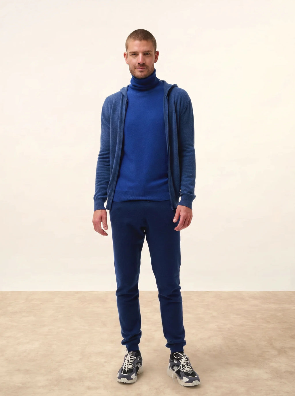 ELLIOT Gilet Zippé Capuche Océan Chiné