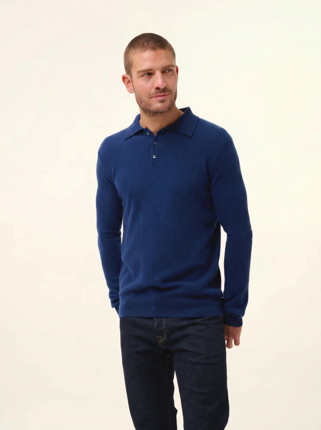 DOUGLAS Poloshirt langarm Mitternachtsblau