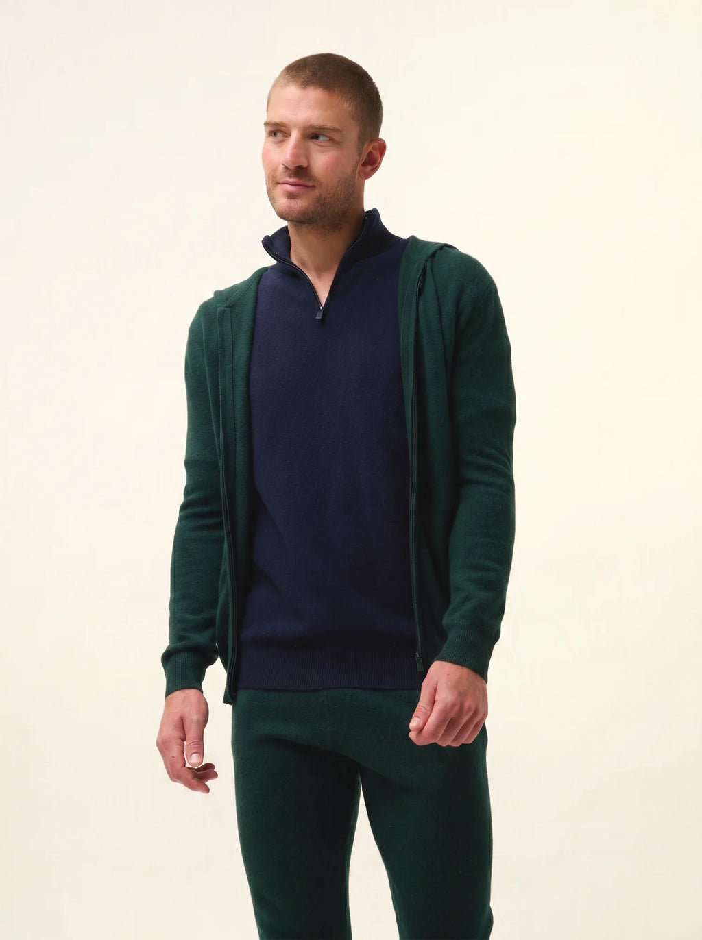 ELLIOT Gilet Zippé Capuche Cyprès