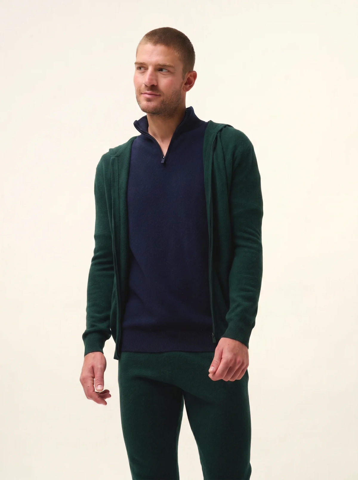 ELLIOT Gilet Zippé Capuche Cyprès