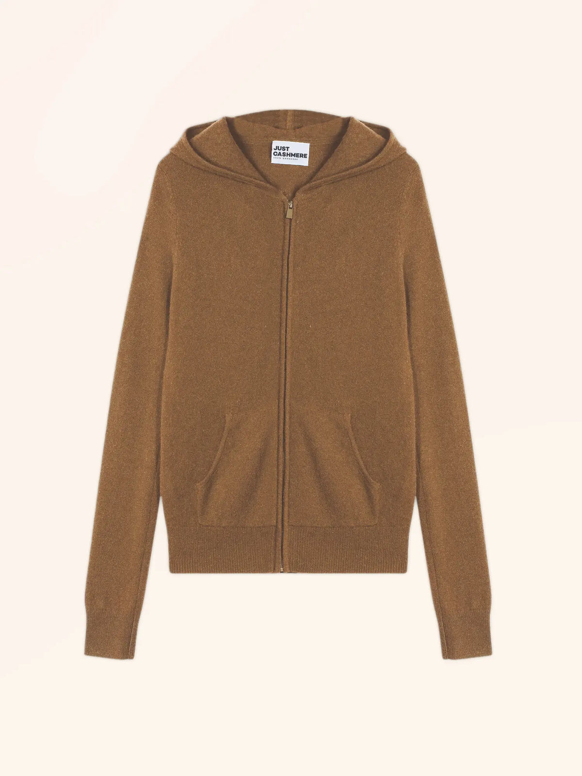 DEBBIE Gilet Zippé Capuche Noisette