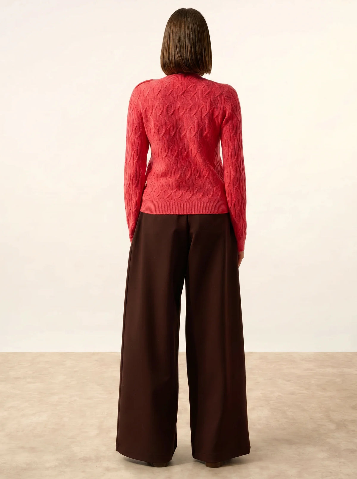 LYND Sweater Crew Neck Sailor 4 Ply Coral