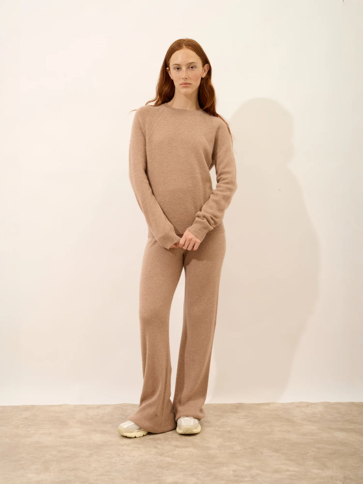 AREQUIPA Pullover Rundhalsausschnitt 4-fädig Camel meliert