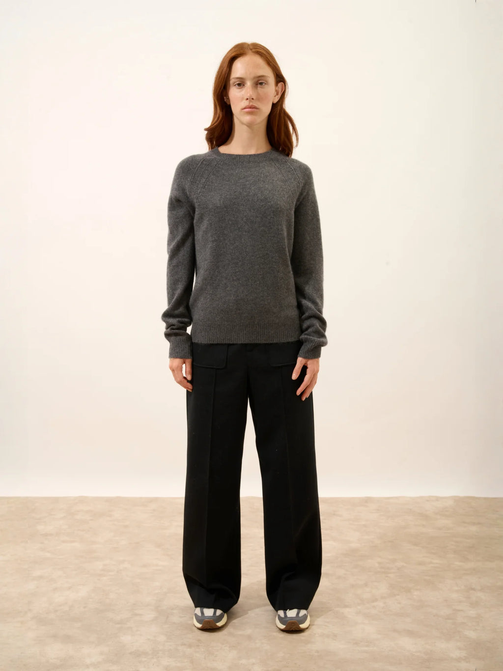 AREQUIPA Sweater Crew Neck 4 Ply Heather Charcoal