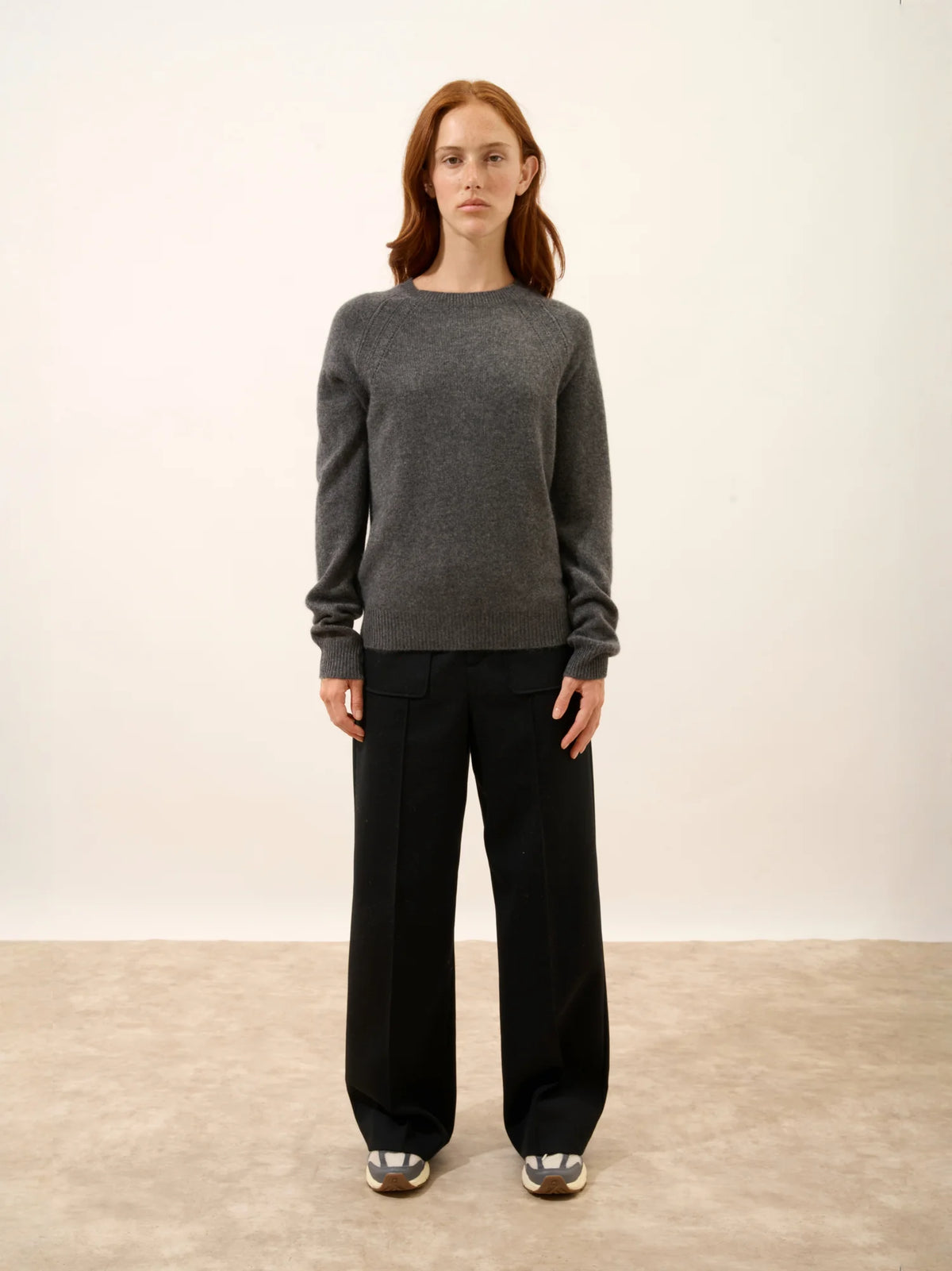 AREQUIPA Sweater Crew Neck 4 Ply Heather Charcoal