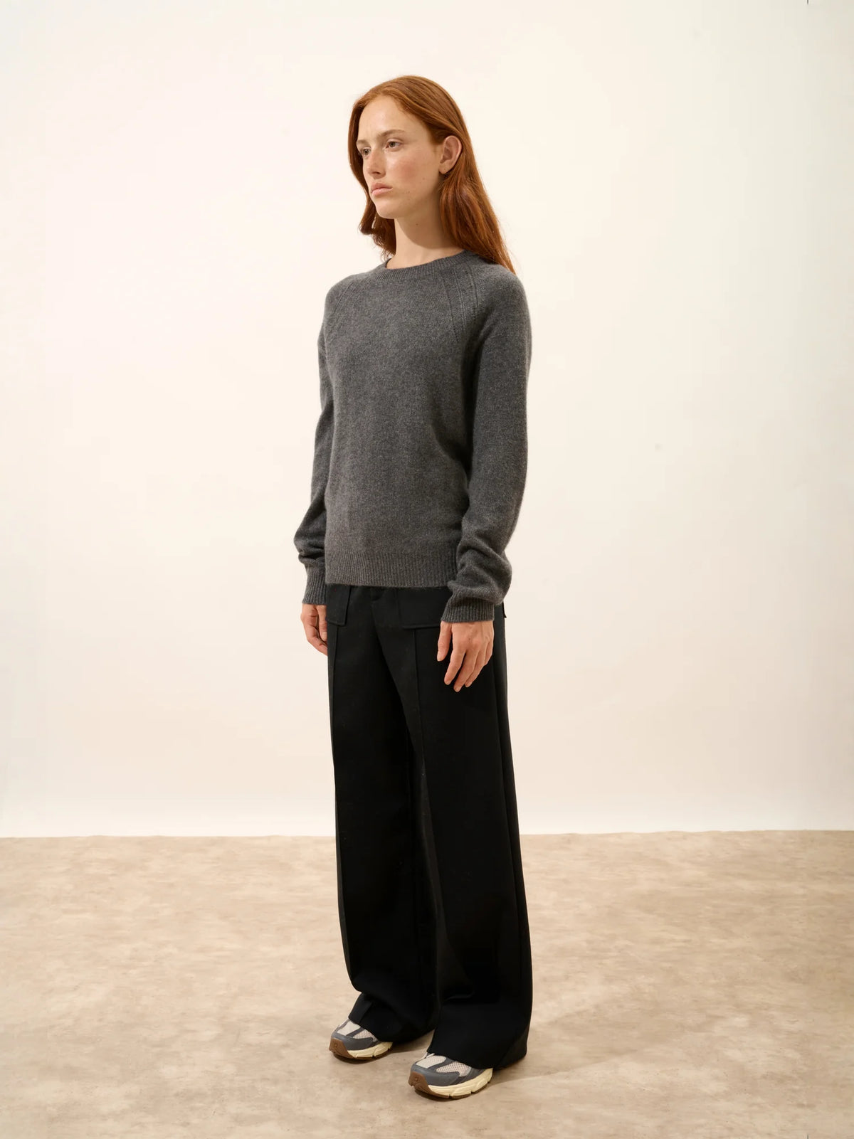 AREQUIPA Sweater Crew Neck 4 Ply Heather Charcoal