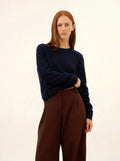 CETAN Pull Col Rond 6 Fils Bleu Marine