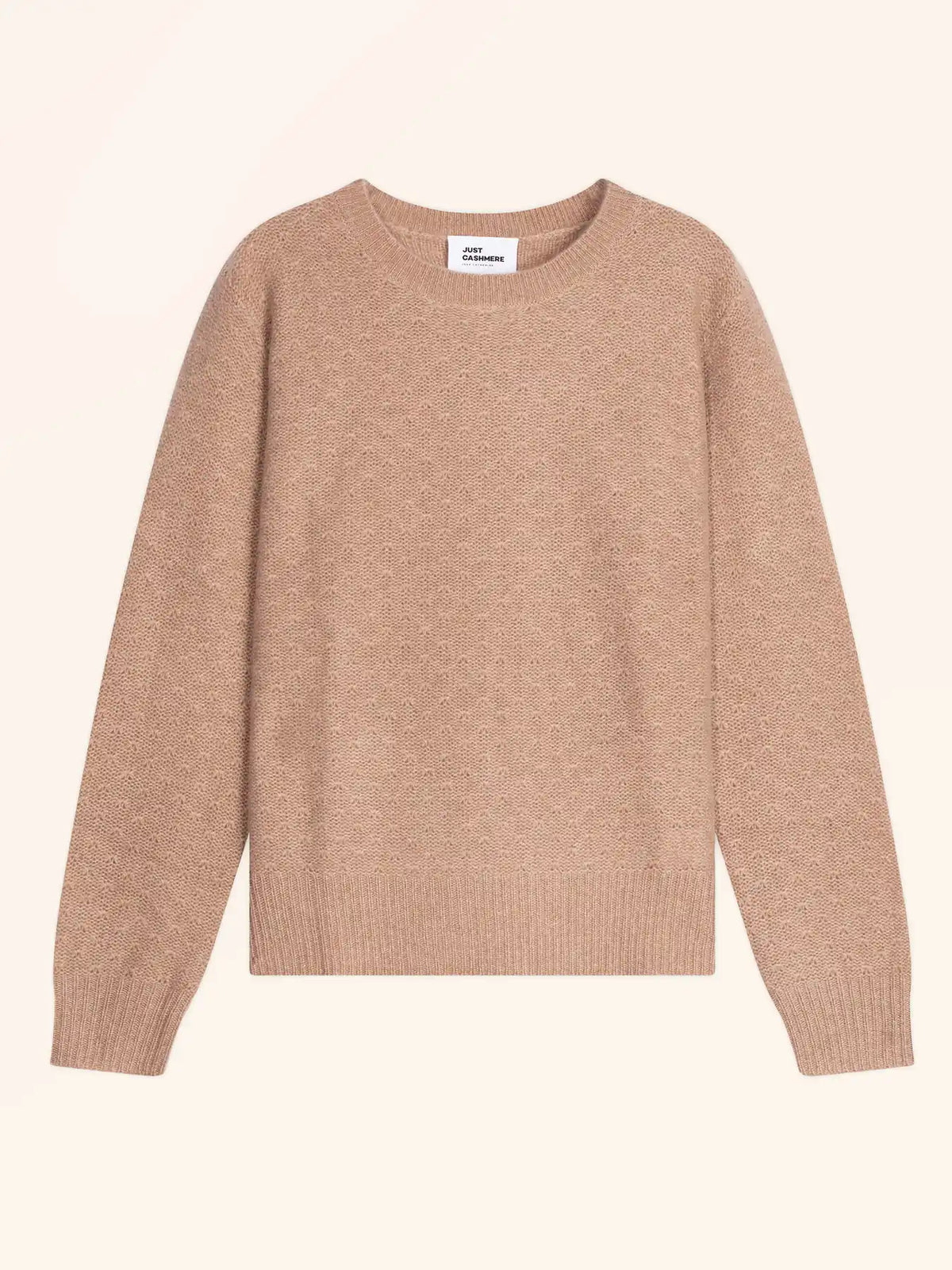 CETAN Pull Col Rond 6 Fils Camel Chiné