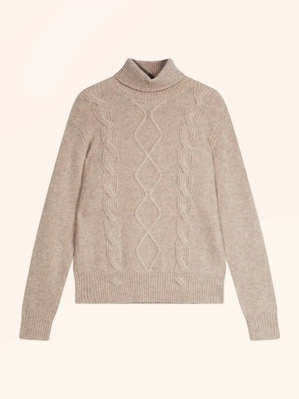 DOLMA Pull Col Roulé 6 Fils Camel Clair Chiné