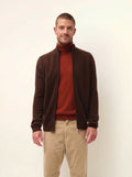 CHARLOTTE Gilet Zippé Col Camionneur 4 Fils Café