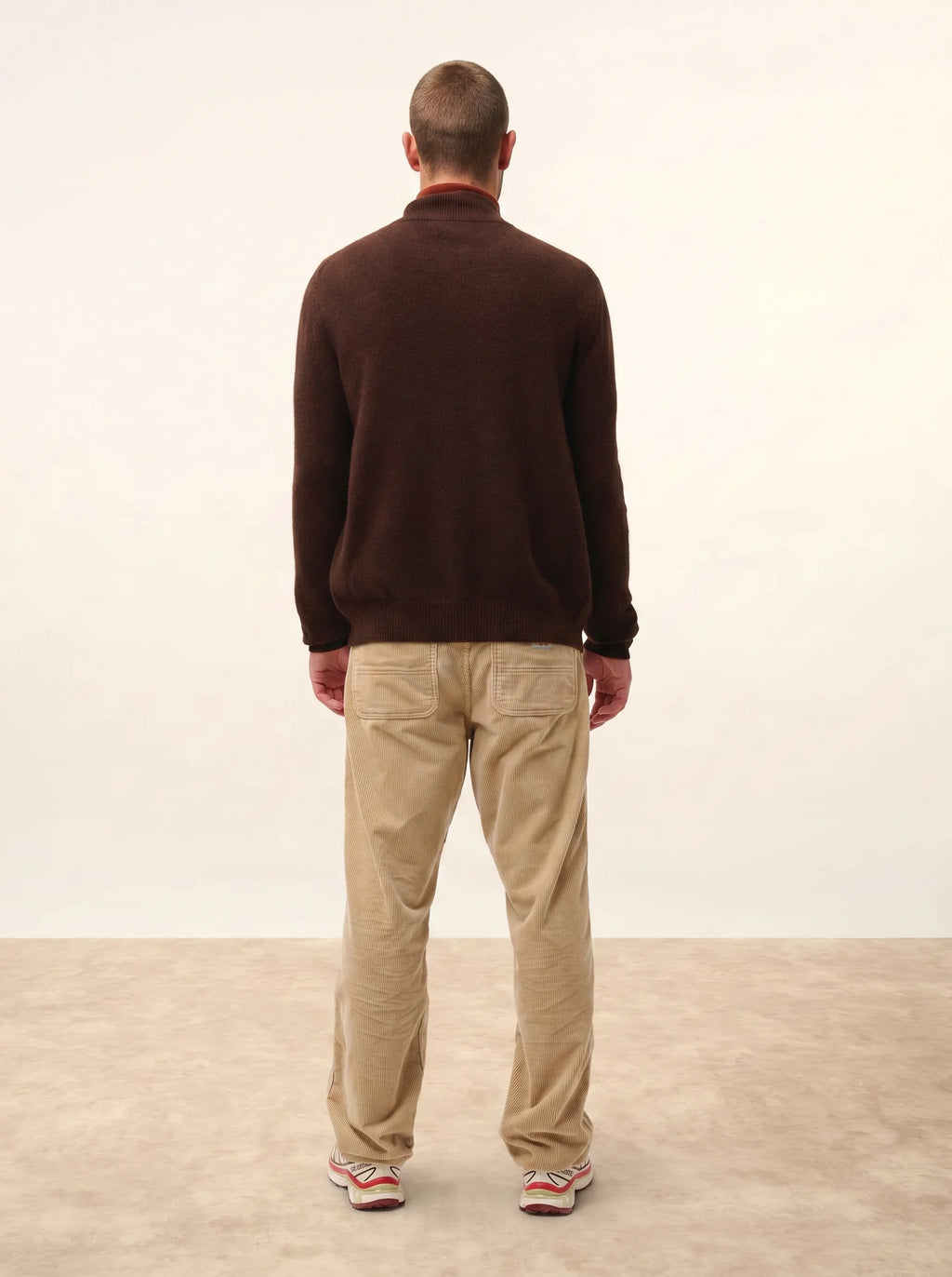 CHARLOTTE Gilet Zippé Col Camionneur 4 Fils Café