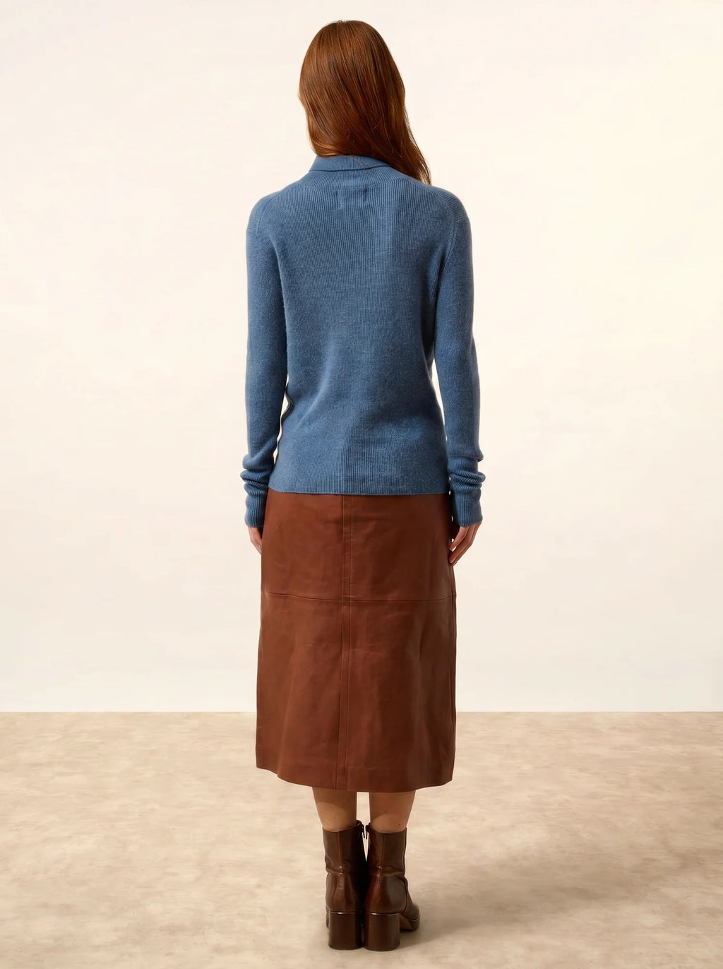 LANAIS Pull Col Roulé Bleu Denim