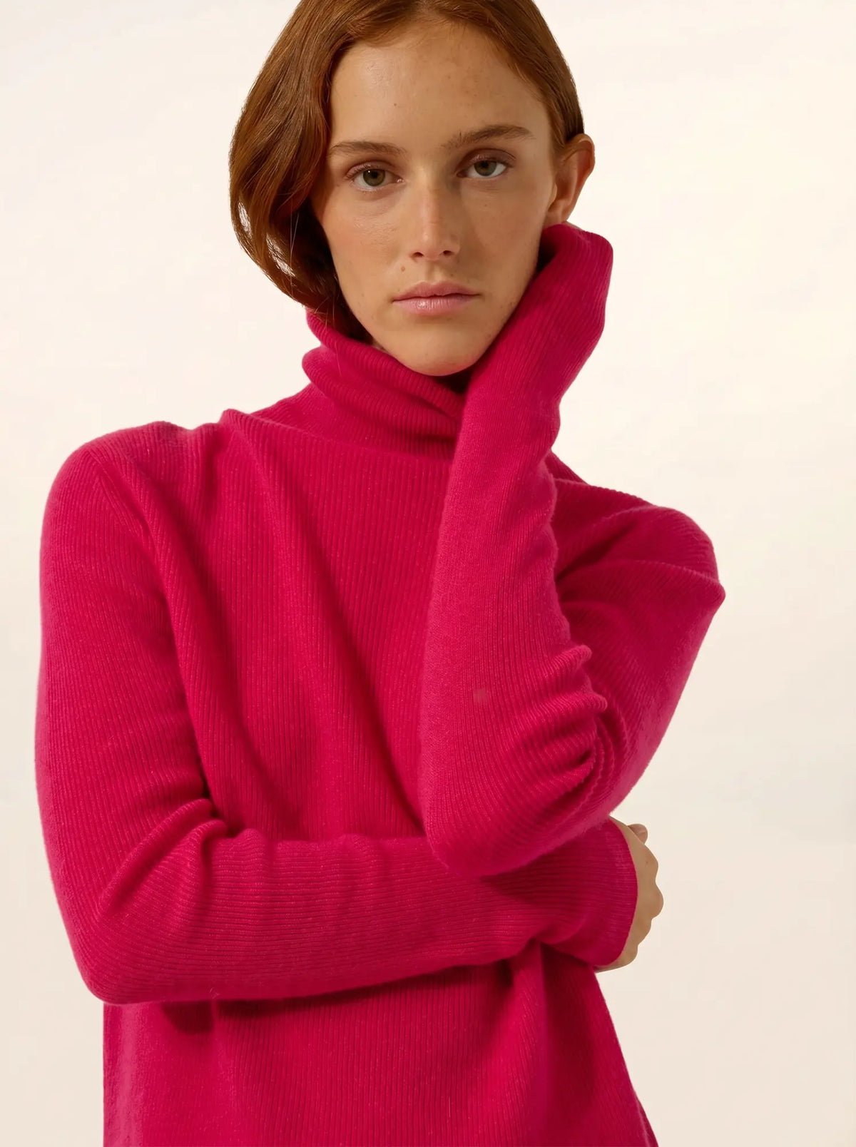 LANAIS Pullover Rollkragen Fuchsia