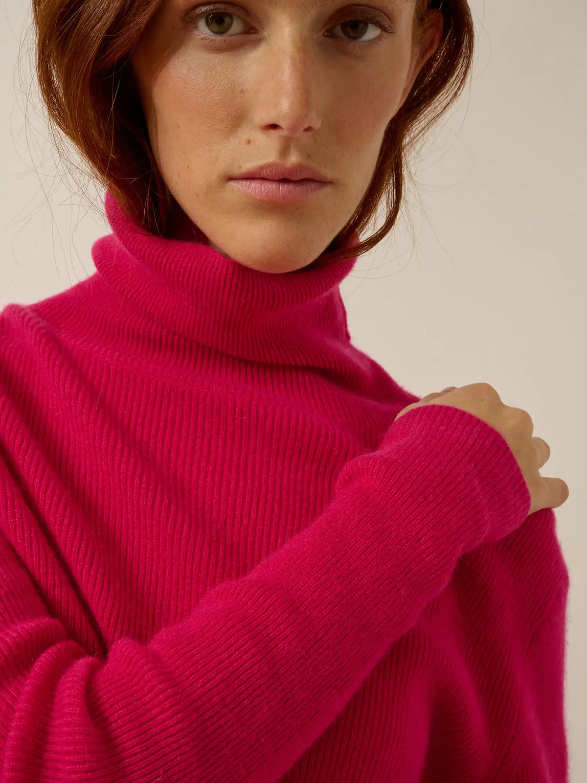LANAIS Pullover Rollkragen Fuchsia