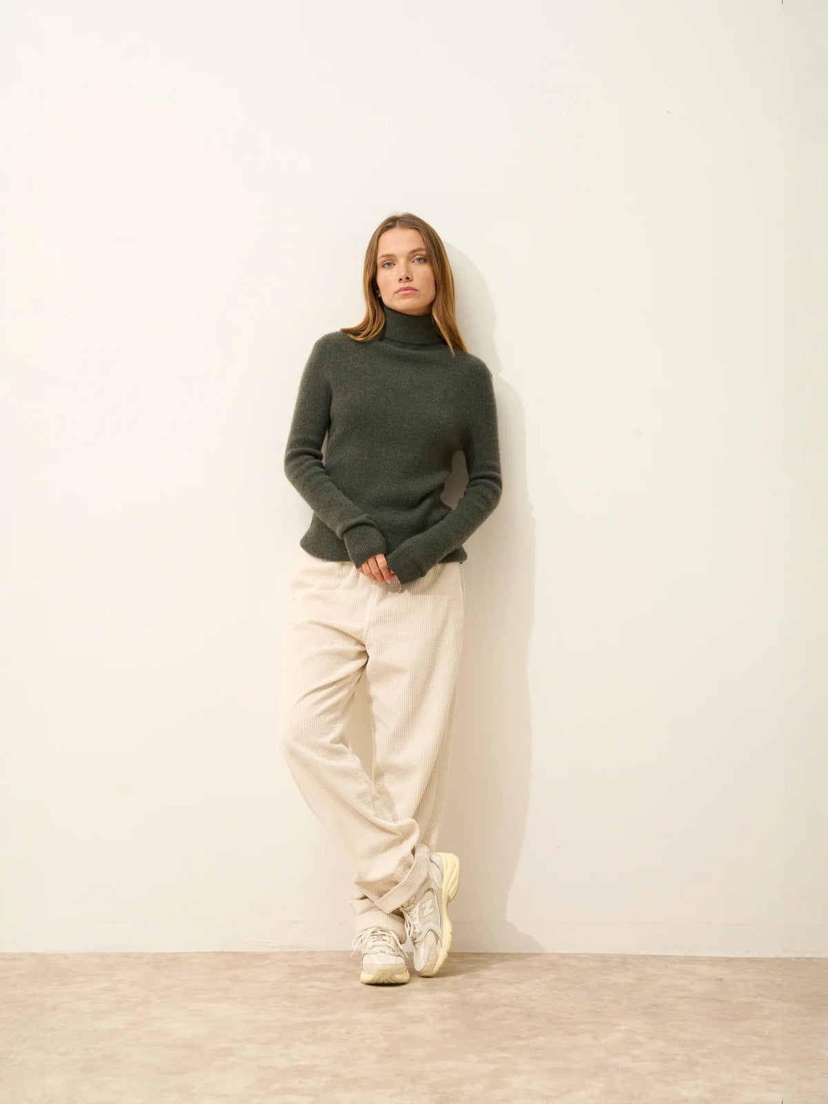 LANAIS Sweater Turtleneck Heather Khaki
