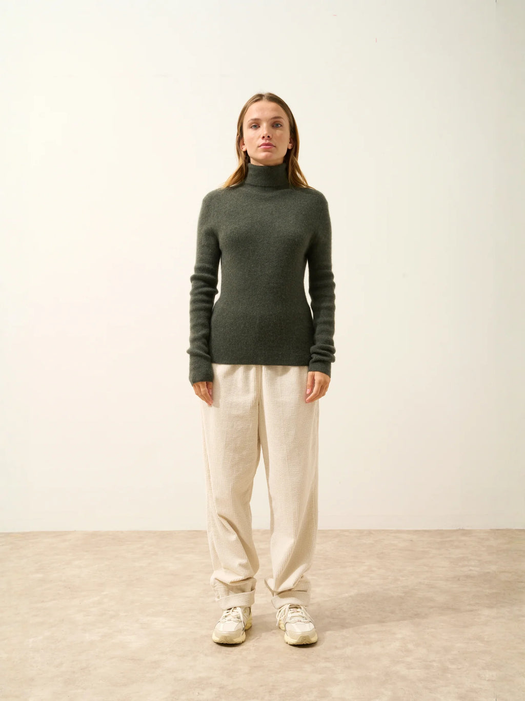 LANAIS Sweater Turtleneck Heather Khaki
